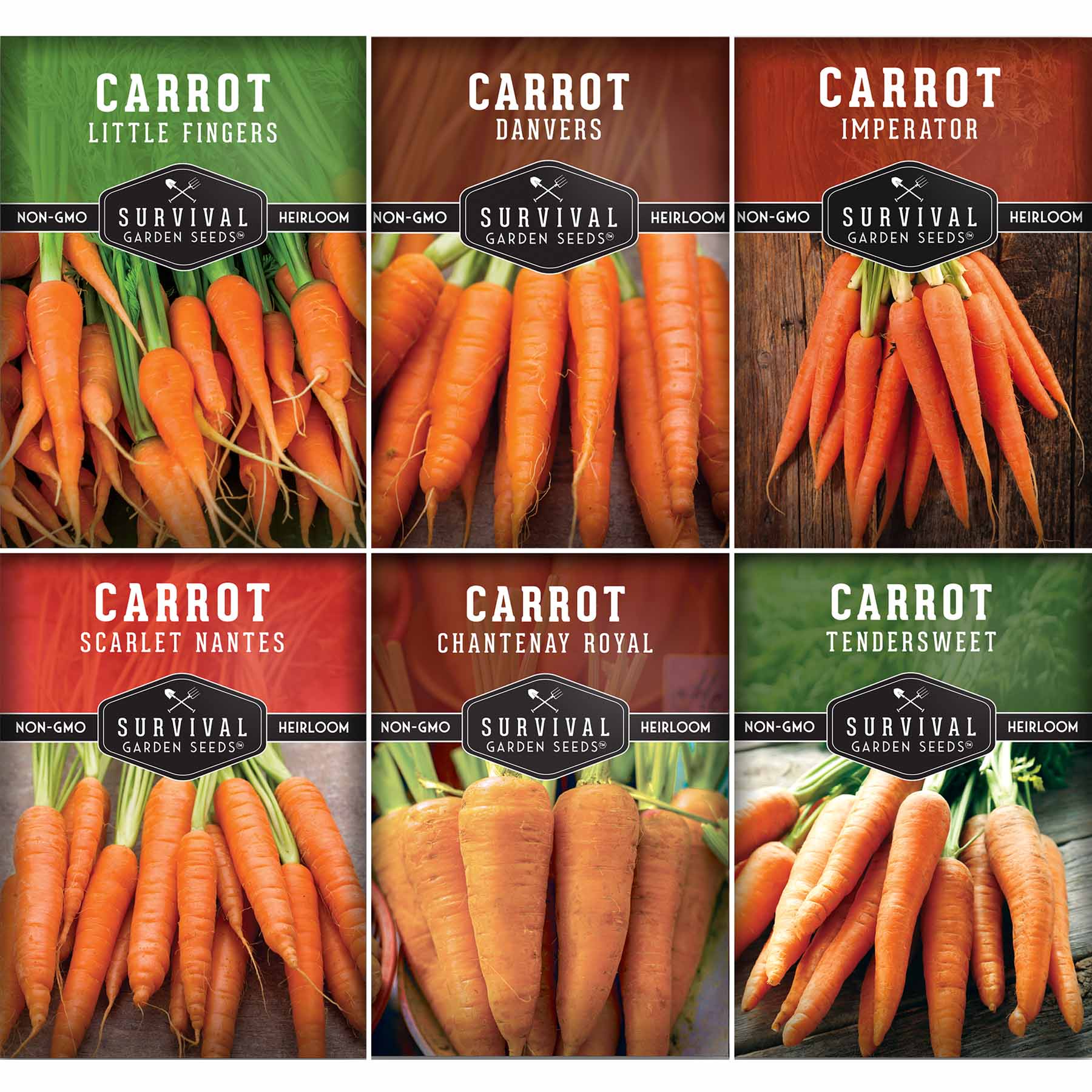 Carrots Collection - Scarlet Nantes, Imperator, Little Fingers