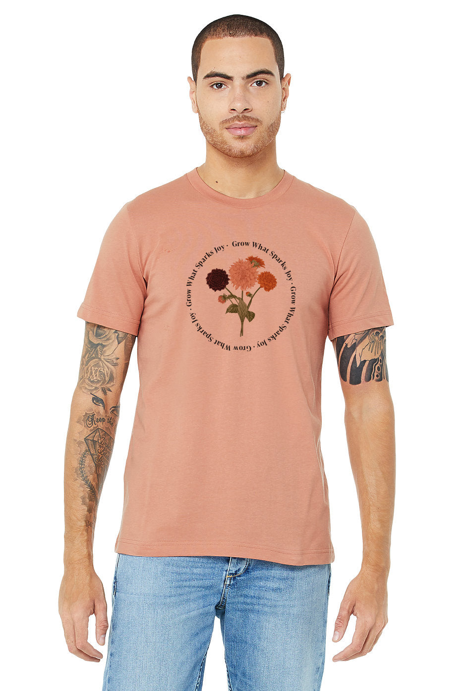 WWF "Grow What Sparks Joy" Dahlias | T-Shirt | Terra Cotta