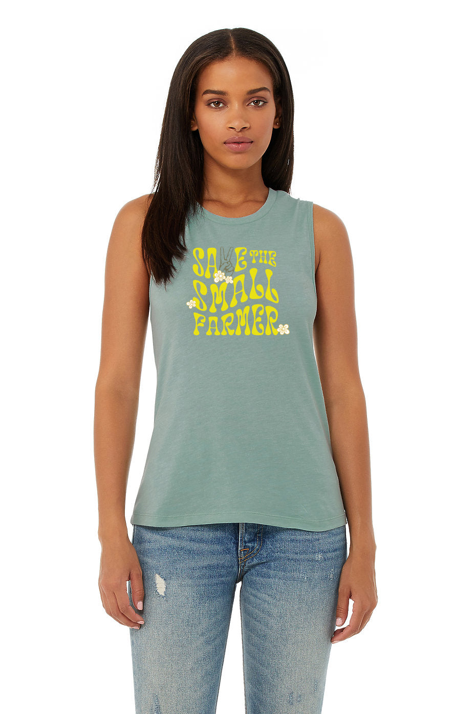 WWF "Save the small farmer" | Women's Muscle Tank | Dusty Blue