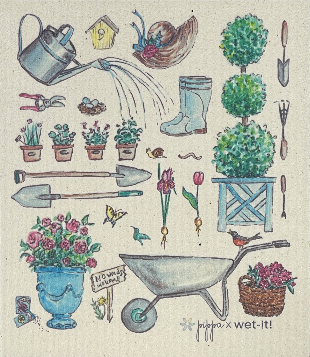 English Cottage Garden Swedish Cloth