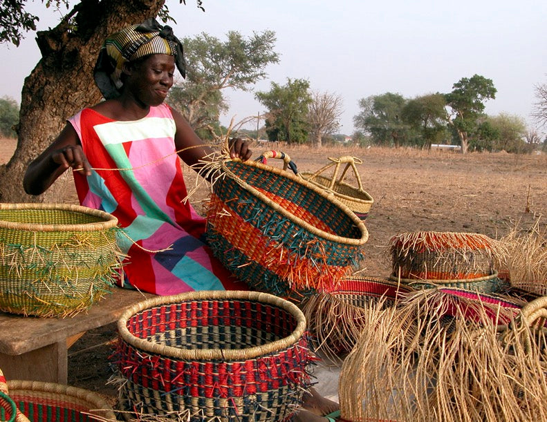 African Woven Harvest Baskets