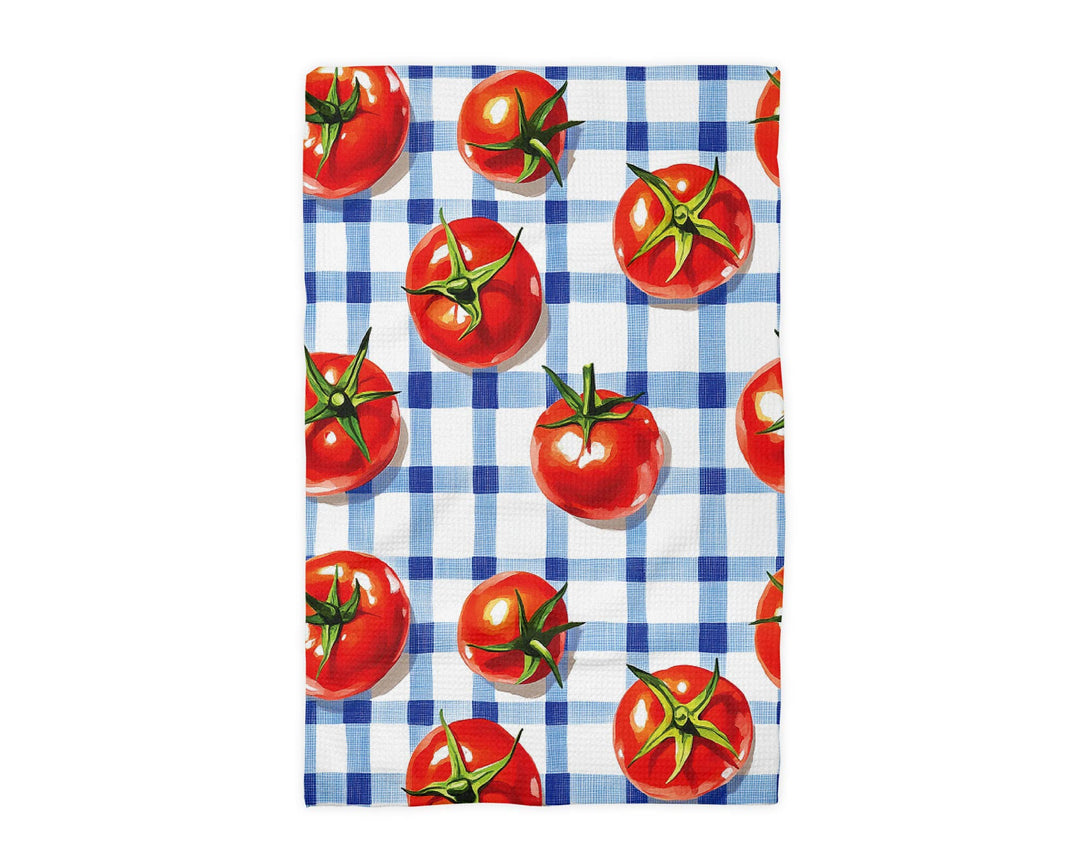 Tomato Garden Kitchen Towel Vegetable Summer Plaid Farmhouse