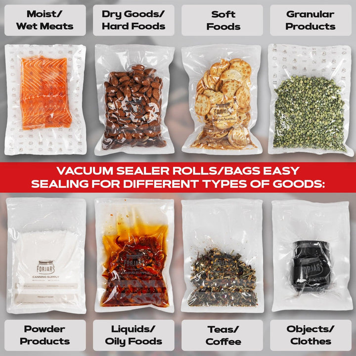Forjars®  Vacuum Sealer Roll ( 11-inch)- Textured on Both Sides, 7.5 Mil Thickness