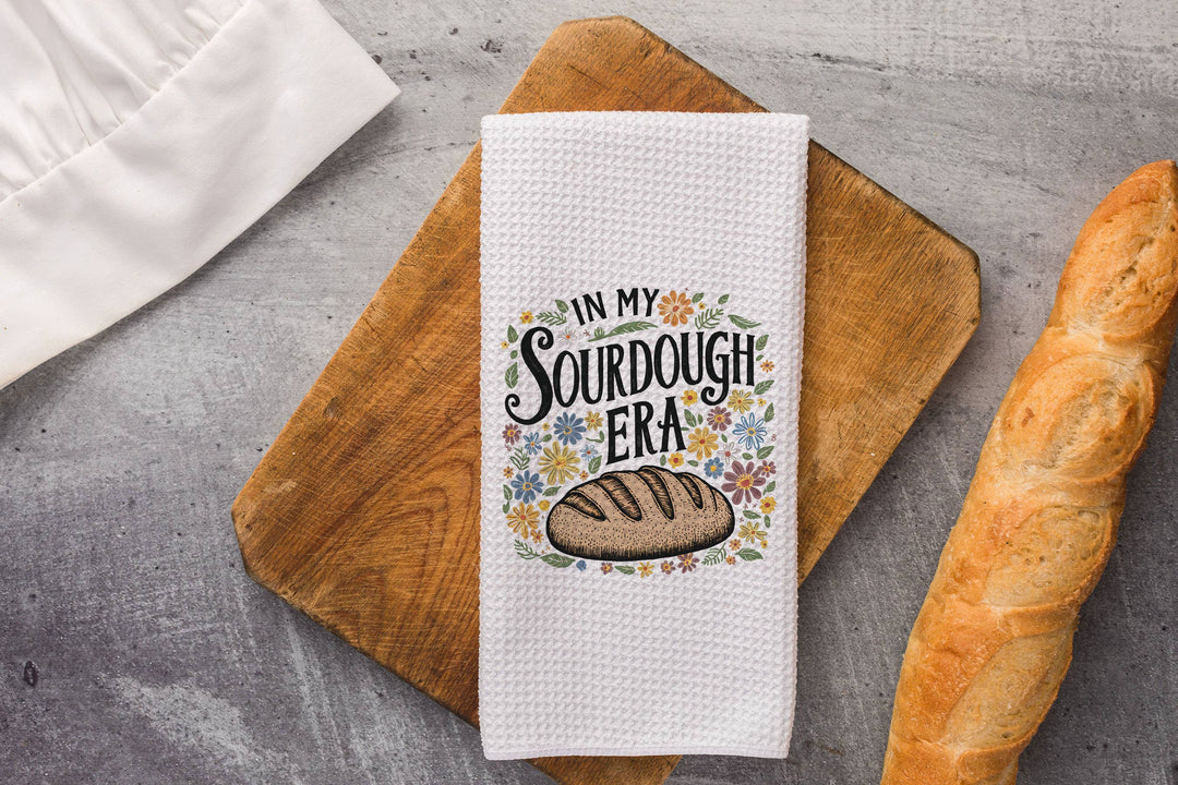 Sourdough Era Dish Towel Waffle Weave Kitchen Bread Baking: Transparent Cellophane Sleeve