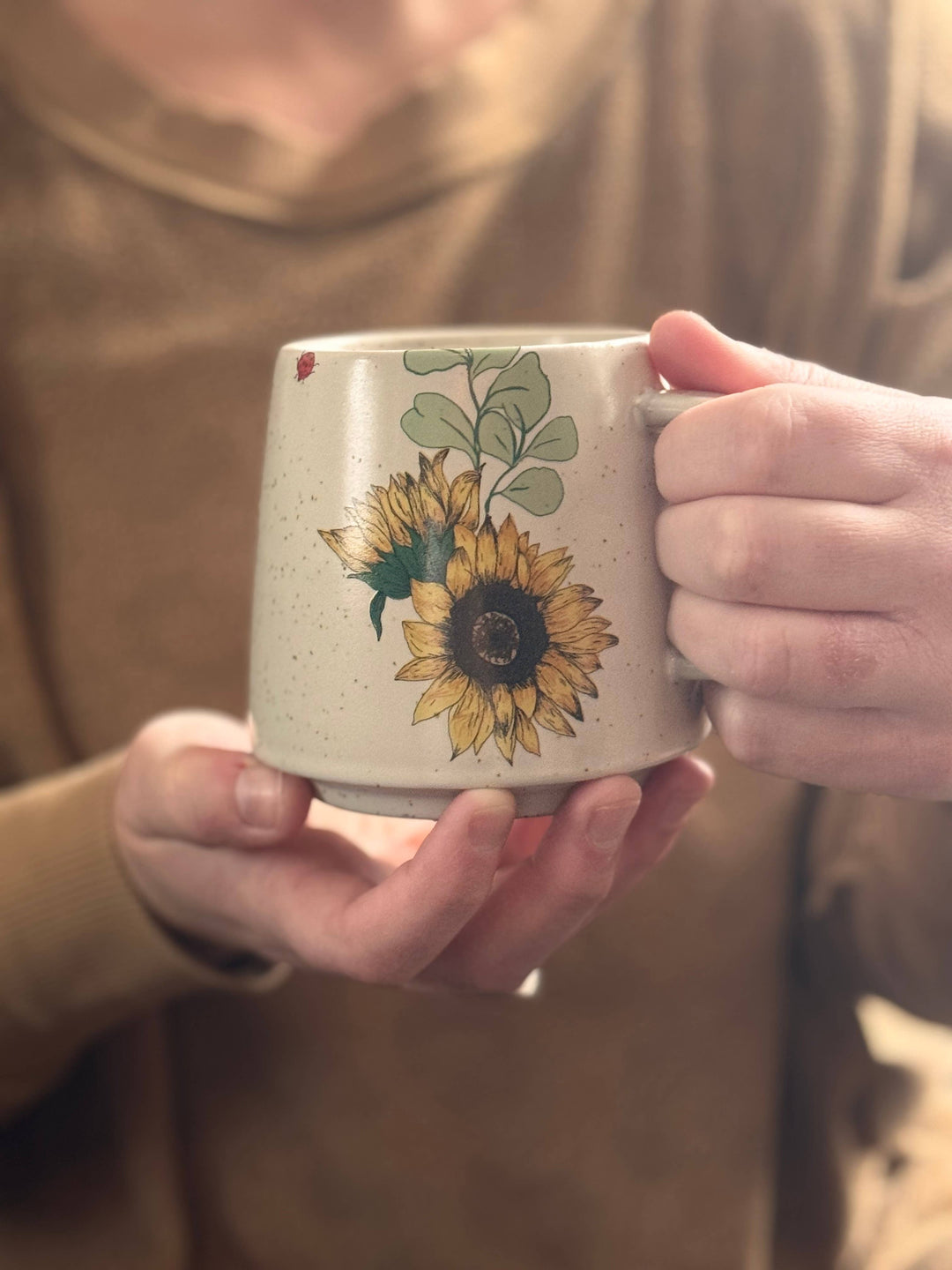 Savor Sunshine Sunflower Mug: No Coasters