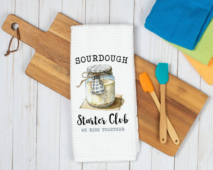 Sourdough Starter Club Dish Towel, Bread Baking Decor: Transparent Cellophane Sleeve