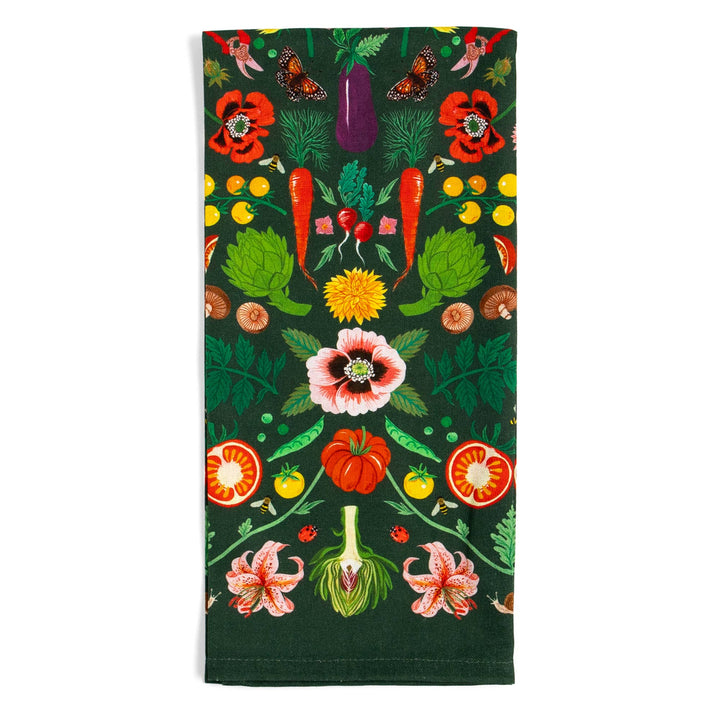 Veggies Folk Floral Tea Towel
