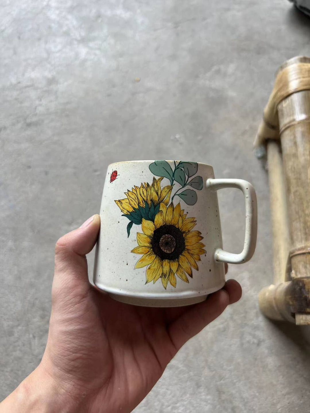 Savor Sunshine Sunflower Mug: No Coasters