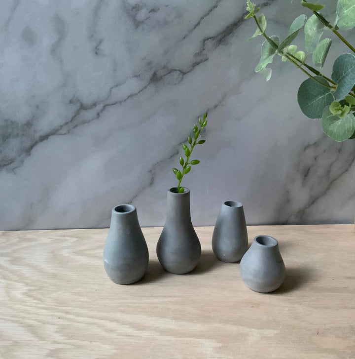 Miniature Bud Vases (Grey, set of 4)