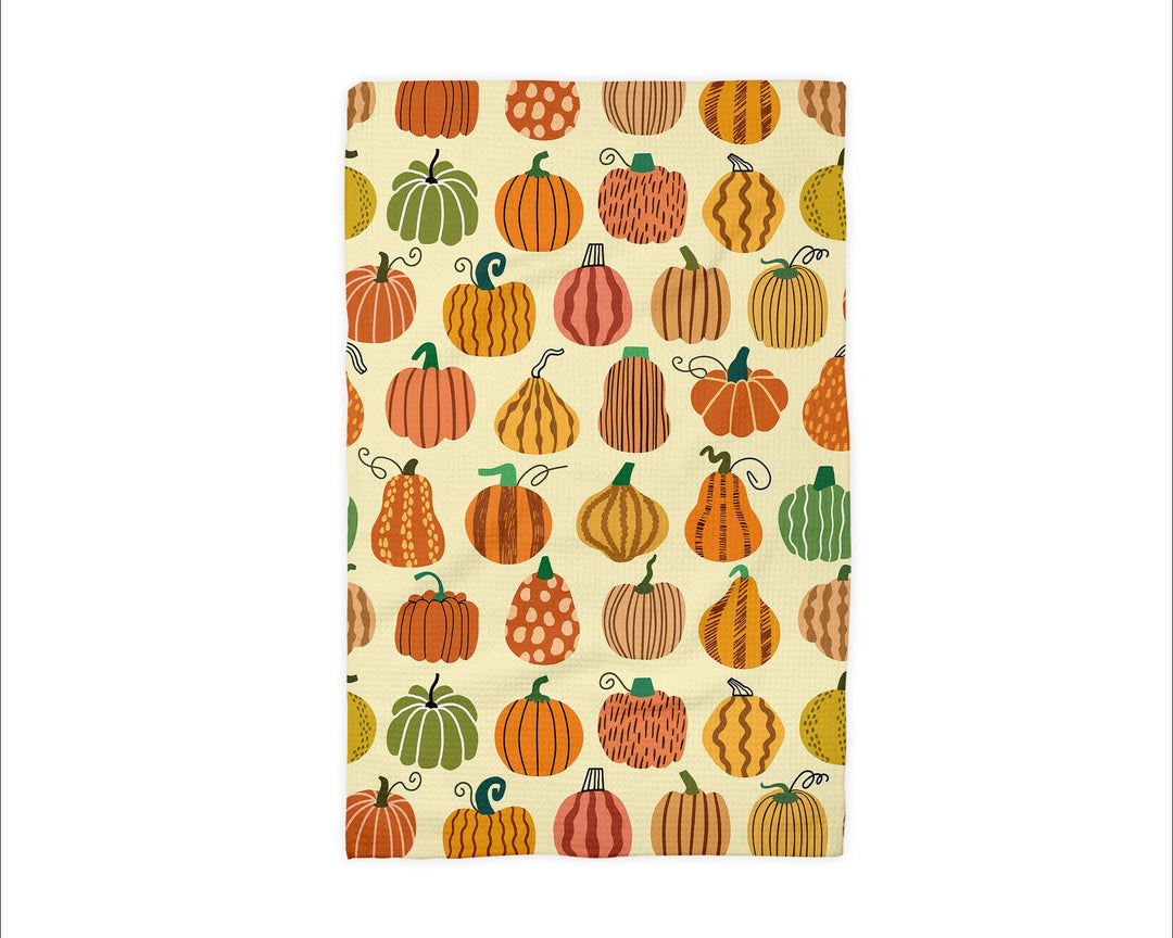 Pumpkin Patch Autumn Foliage Fall Farm Kitchen Towel Waffle