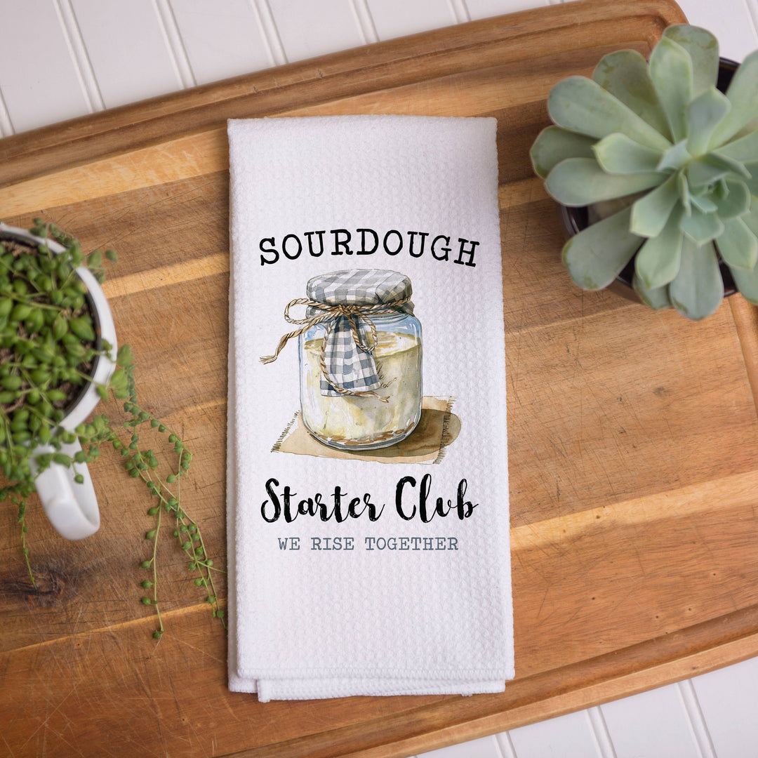 Sourdough Starter Club Dish Towel, Bread Baking Decor: Transparent Cellophane Sleeve