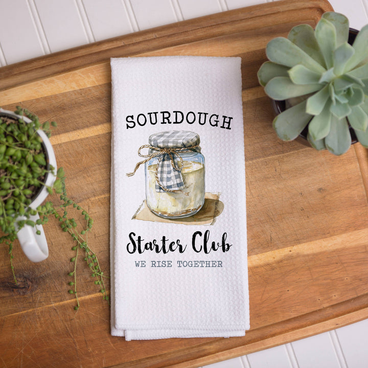 Sourdough Starter Club Dish Towel, Bread Baking Decor: Transparent Cellophane Sleeve
