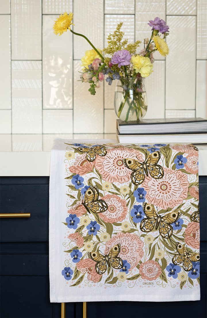 Limited Offer - Butterfly Blooms Tea Towel