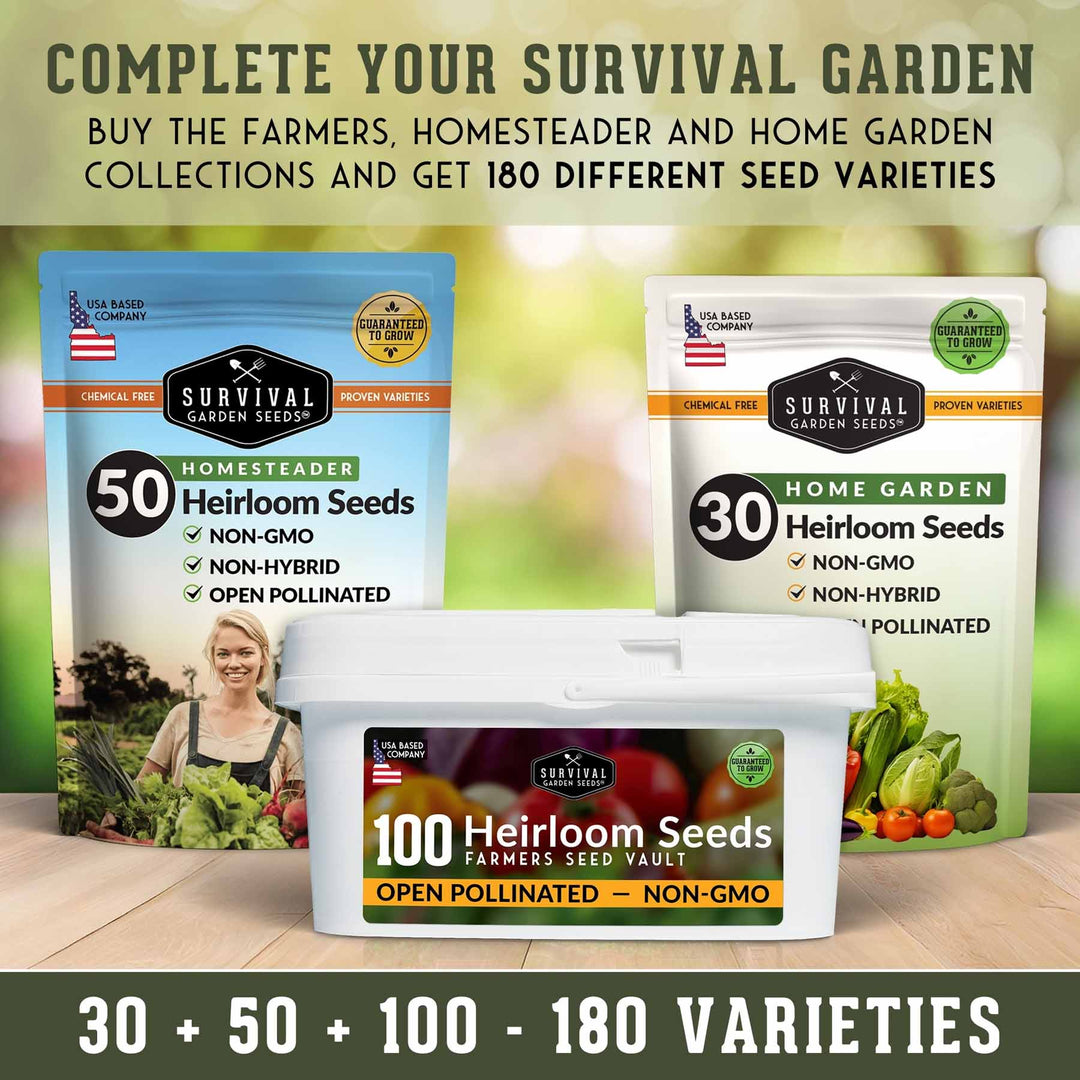 heirloom garden seed Complete Survival Garden Kit – 100 Seeds to Grow Food for Your Family – The Whispering Willow Farm