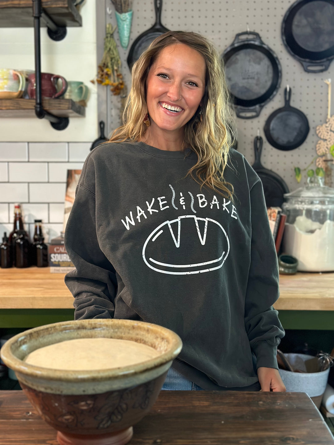 "Wake & Bake" Unisex Crew Sweatshirt