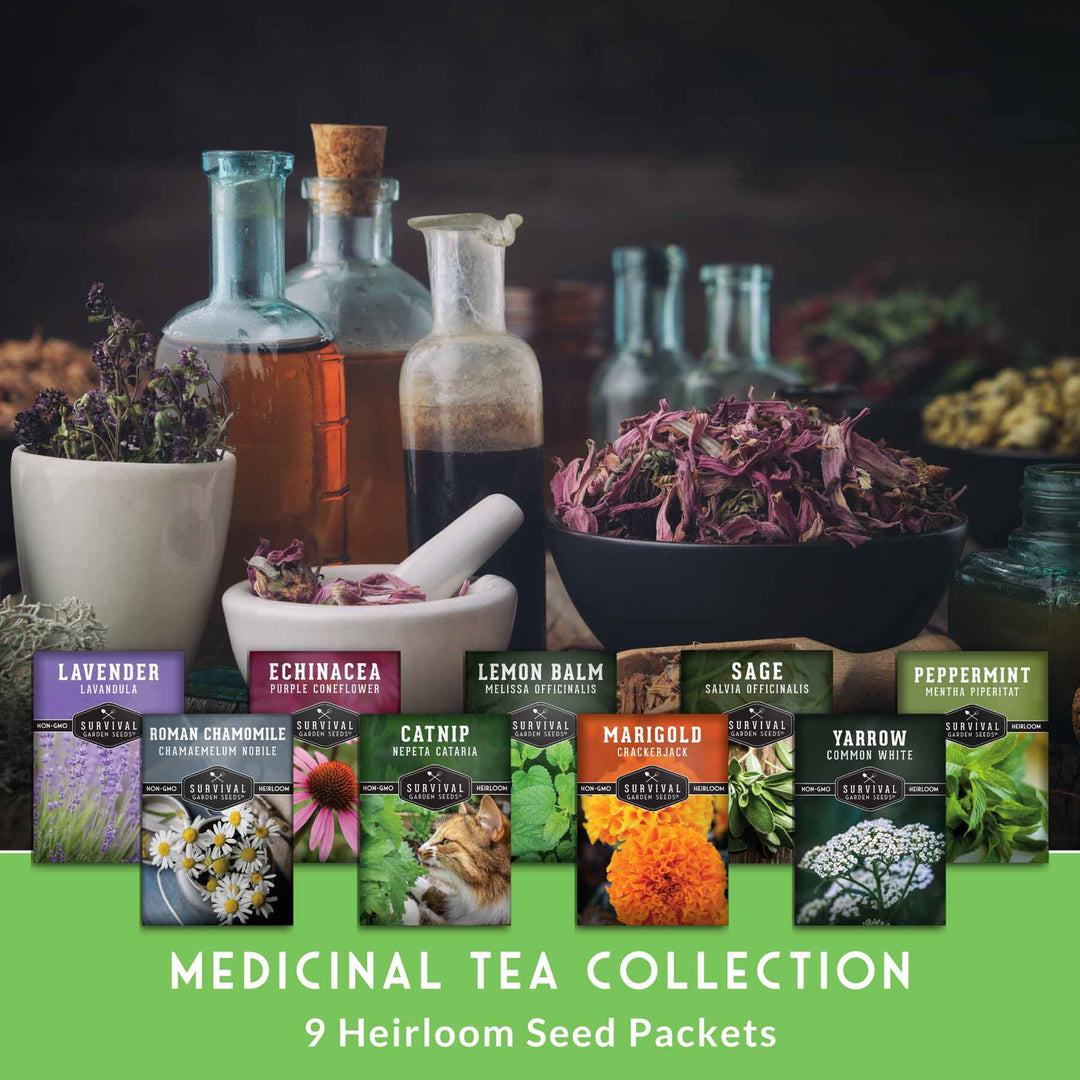 Medicinal Tea Seed Collection - 9 Flowers and Herbs for Medicinal Tea