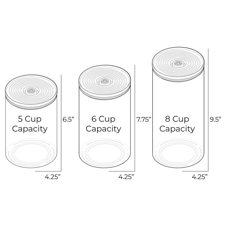 Glass Vacuum Seal Containers - Set of 3