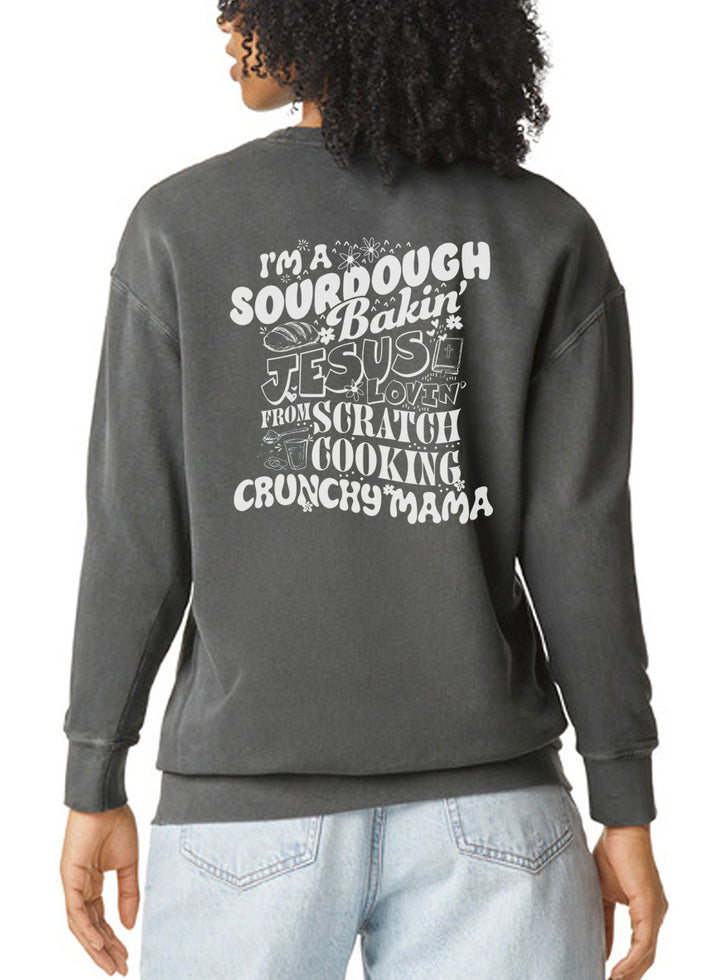 "Sourdough Baking Crunchy Mama" Unisex Crew Sweatshirt