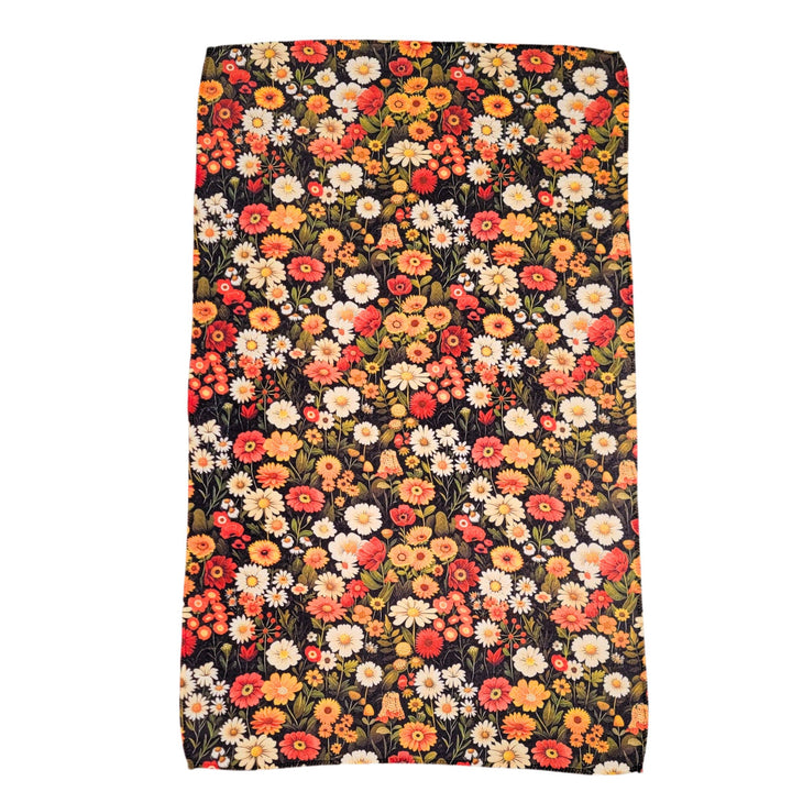 Scattered Flowers Waffle Kitchen Tea Towels