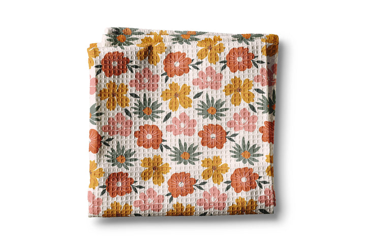 Neutral Boho Floral Fall Autumn Leaves Foliage Kitchen Towel