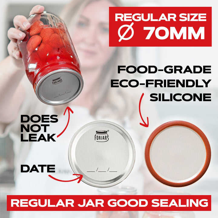 Forjars®  - 50 Regular Mouth Canning Lids