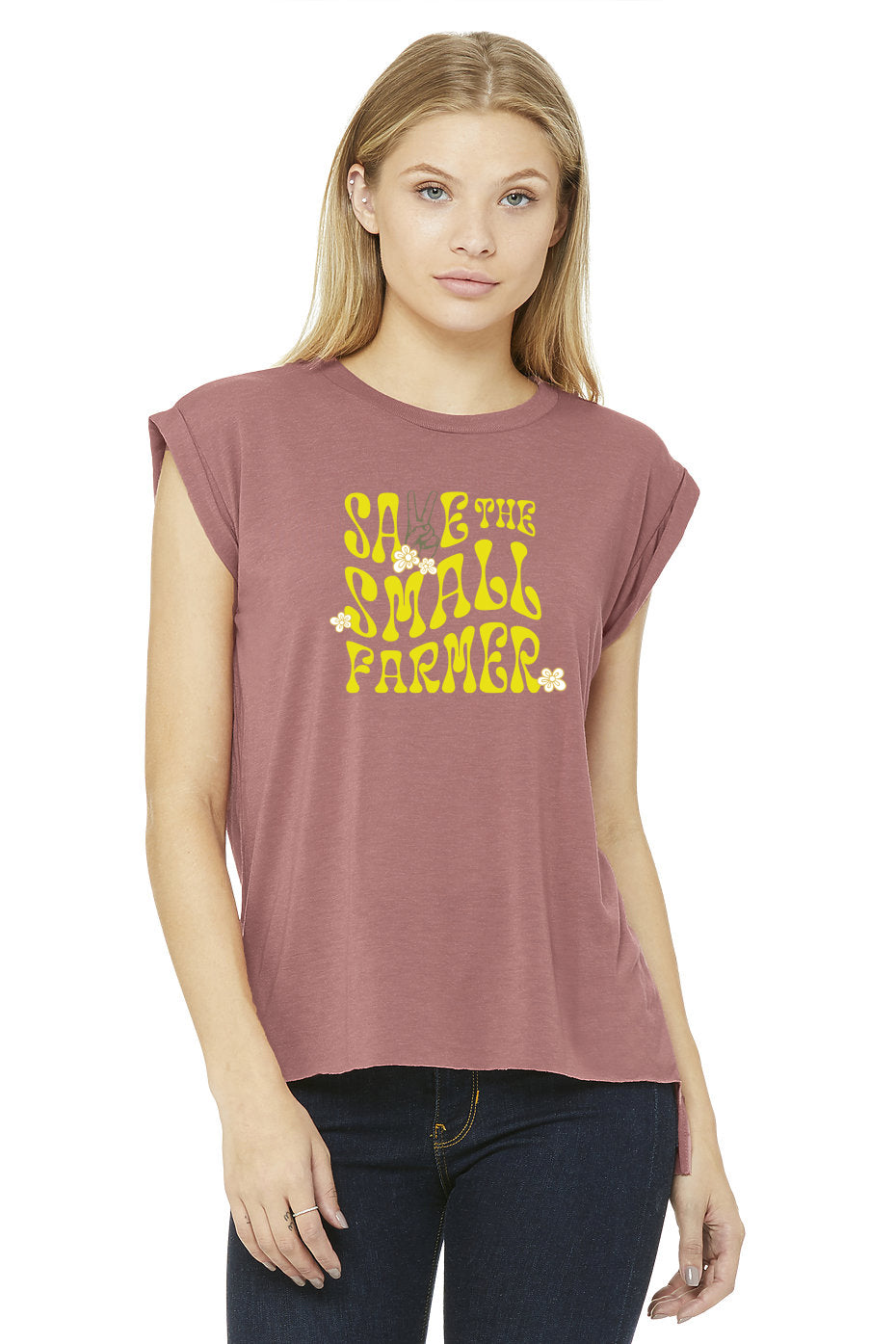 WWF "Save the small farmer" | Women's Flowy Muscle Tank | Mauve