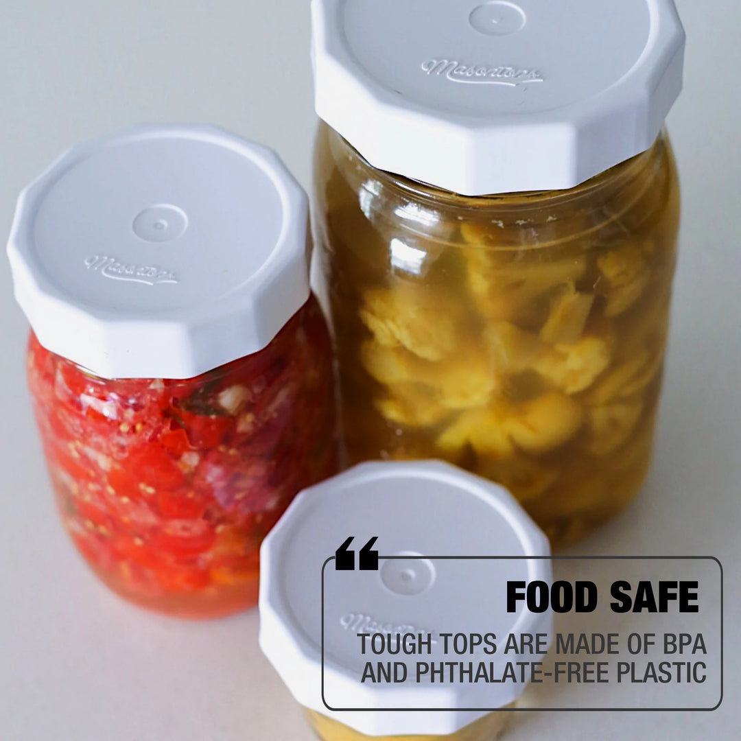 White Tough Top Airtight Lids