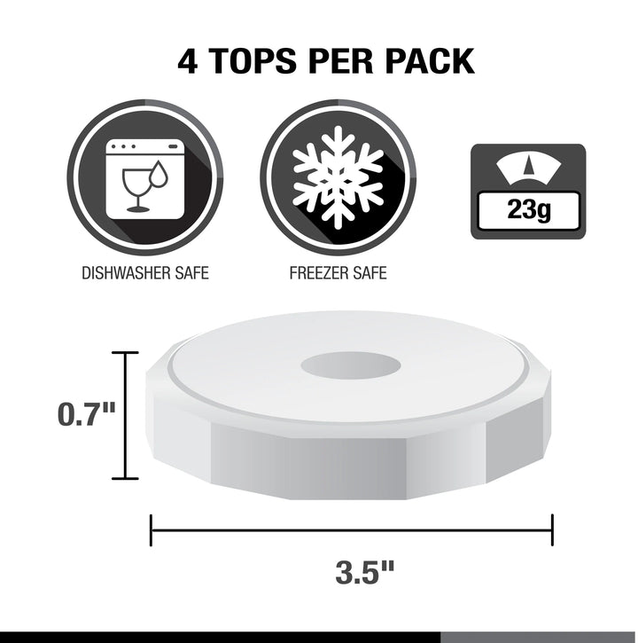 White Tough Top Airtight Lids
