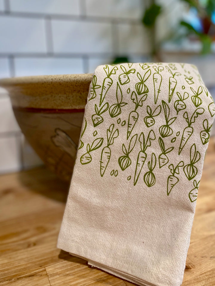 Root Vegetable Kitchen Towel, Tea Towel
