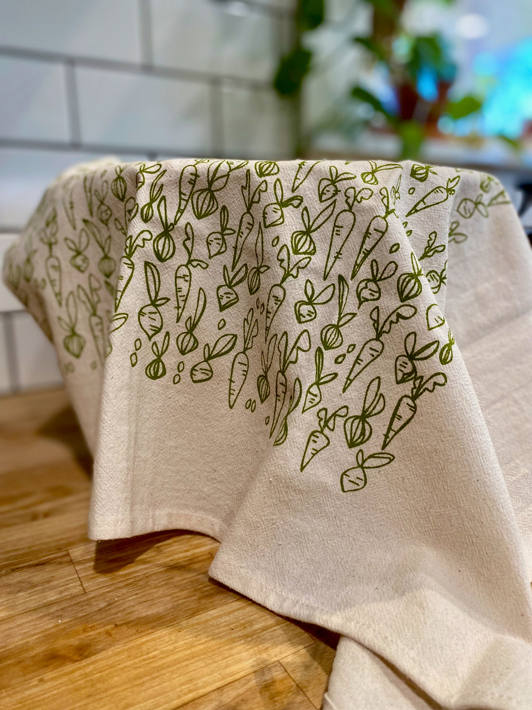 Root Vegetable Kitchen Towel, Tea Towel