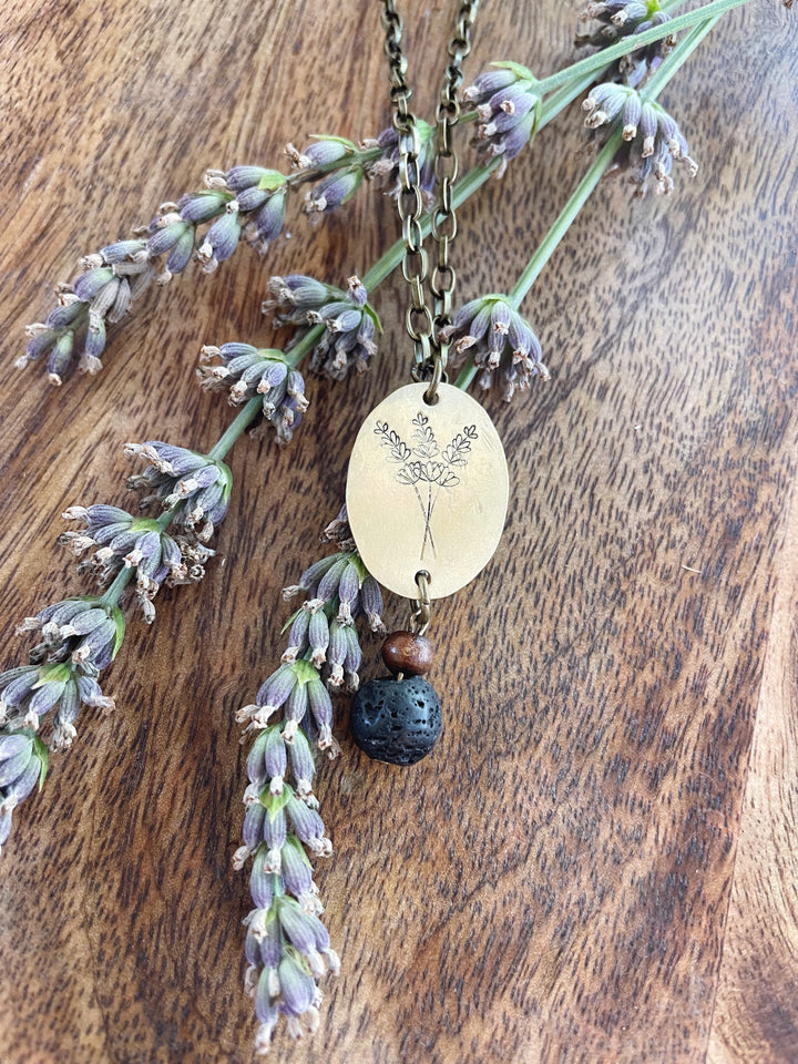 Lavender Bloom Essential Oil Necklace
